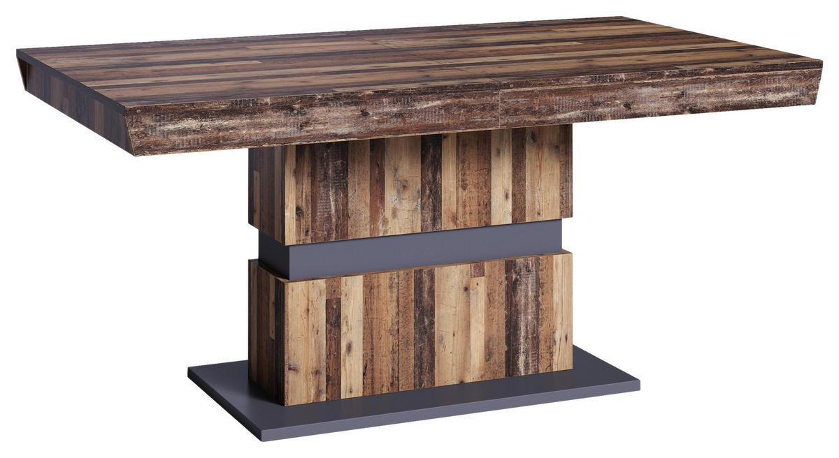 Tisch MATTHEW Eiche Old Wood Nachbildung anthrazit B/H/T: ca. 160x75x90 cm MATTHEW - Eiche/anthrazit (160,00/75,00/90,00cm) - byLIVING