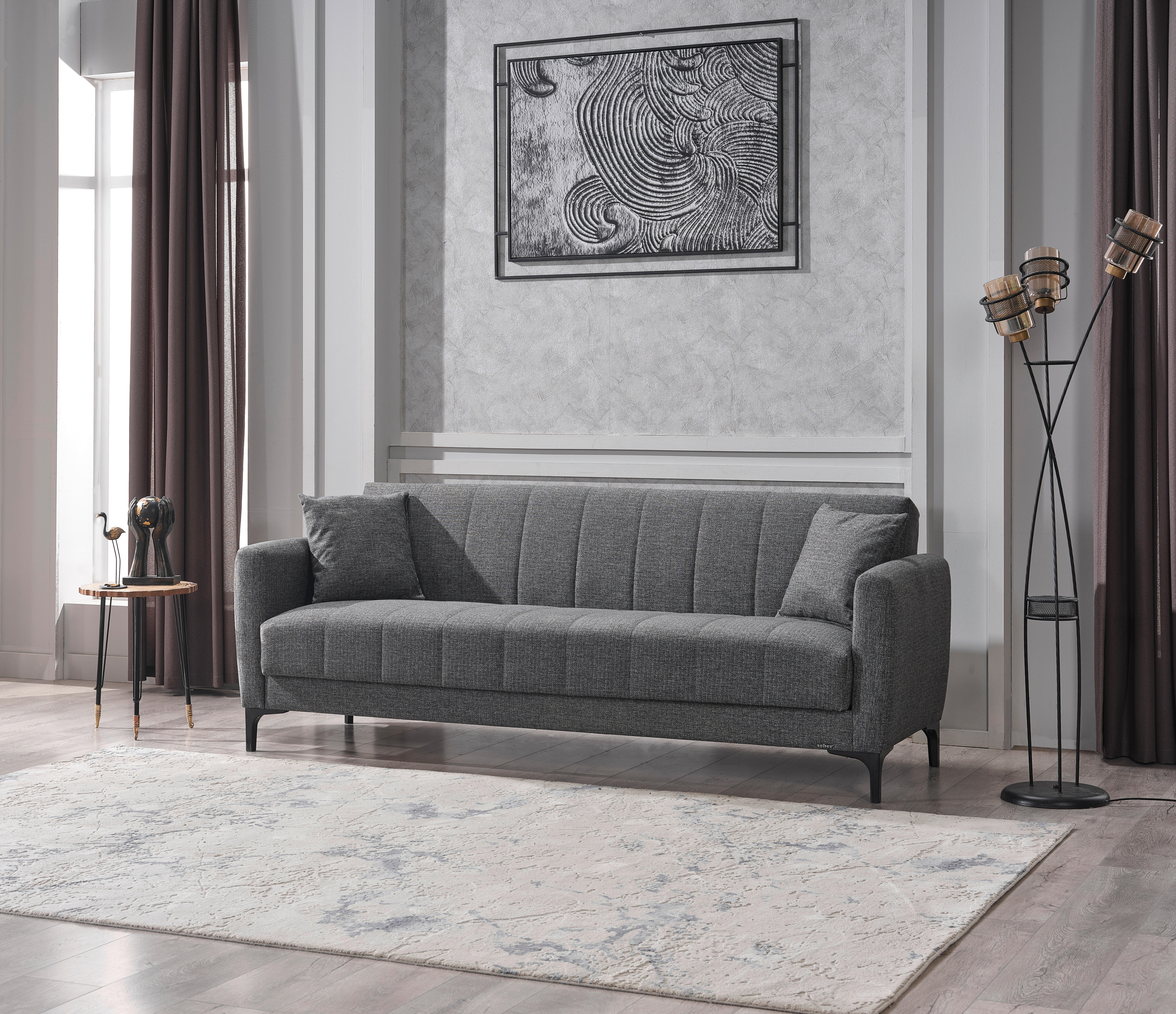 Schlafsofa Rovigo anthrazit schwarz B/H/T: ca. 214x84x83 cm Rovigo - schwarz/anthrazit (214,00/84,00/83,00cm)