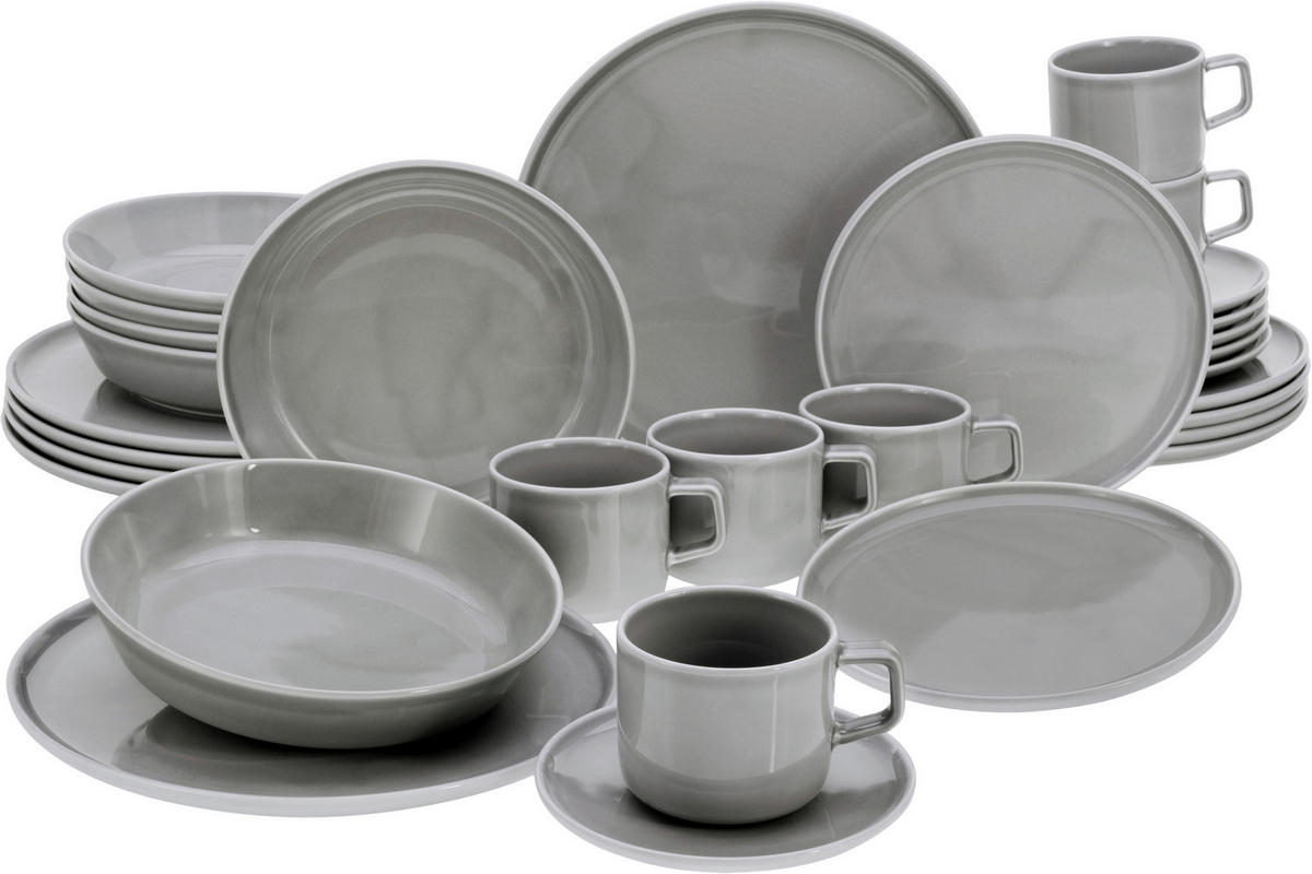 CreaTable Kombiservice Chef Collection grau Porzellan 30 tlg. Chef Collection - grau - CreaTable