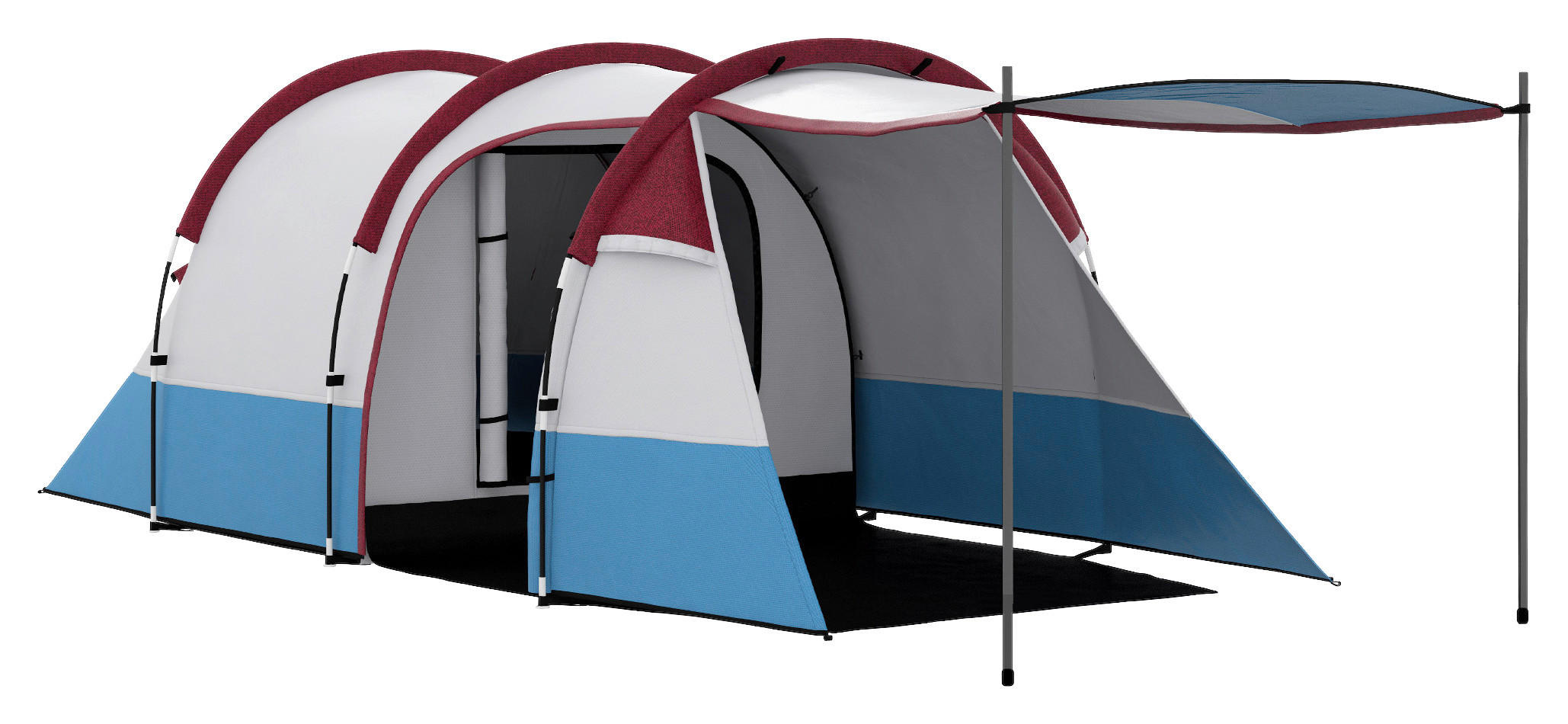 Outsunny Campingzelt rot Glas B/H/L: ca. 200x150x420 cm Campingzelt - rot (420,00/200,00/150,00cm) - Outsunny