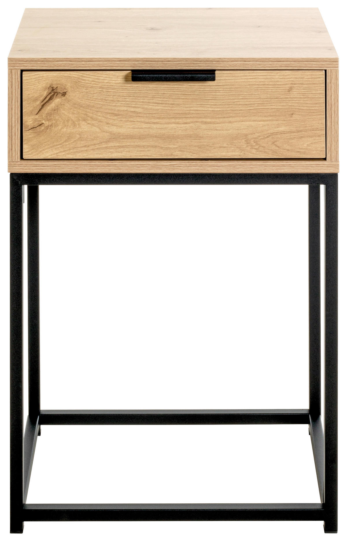 Beistelltisch  Eiche hell Nachbildung schwarz B/H/T: ca. 40x60x28 cm Malmö_Beistelltisch 52483 - Eiche/schwarz (40,00/60,00/28,00cm)