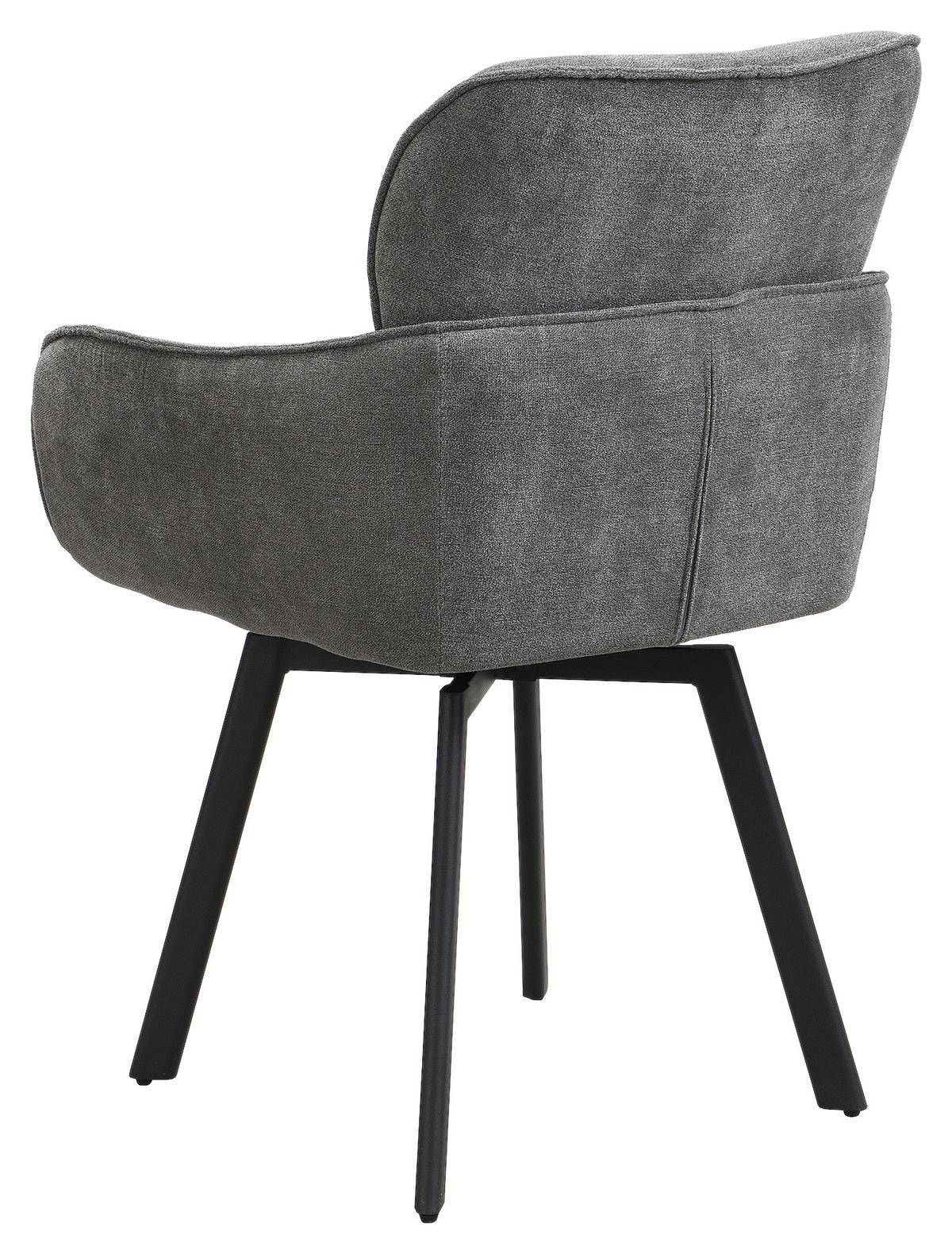Stuhl RICO schwarz grau Metall Stoff B/H/T: ca. 61x90x63 cm RICO - schwarz/grau (61,00/90,00/63,00cm) - byLIVING