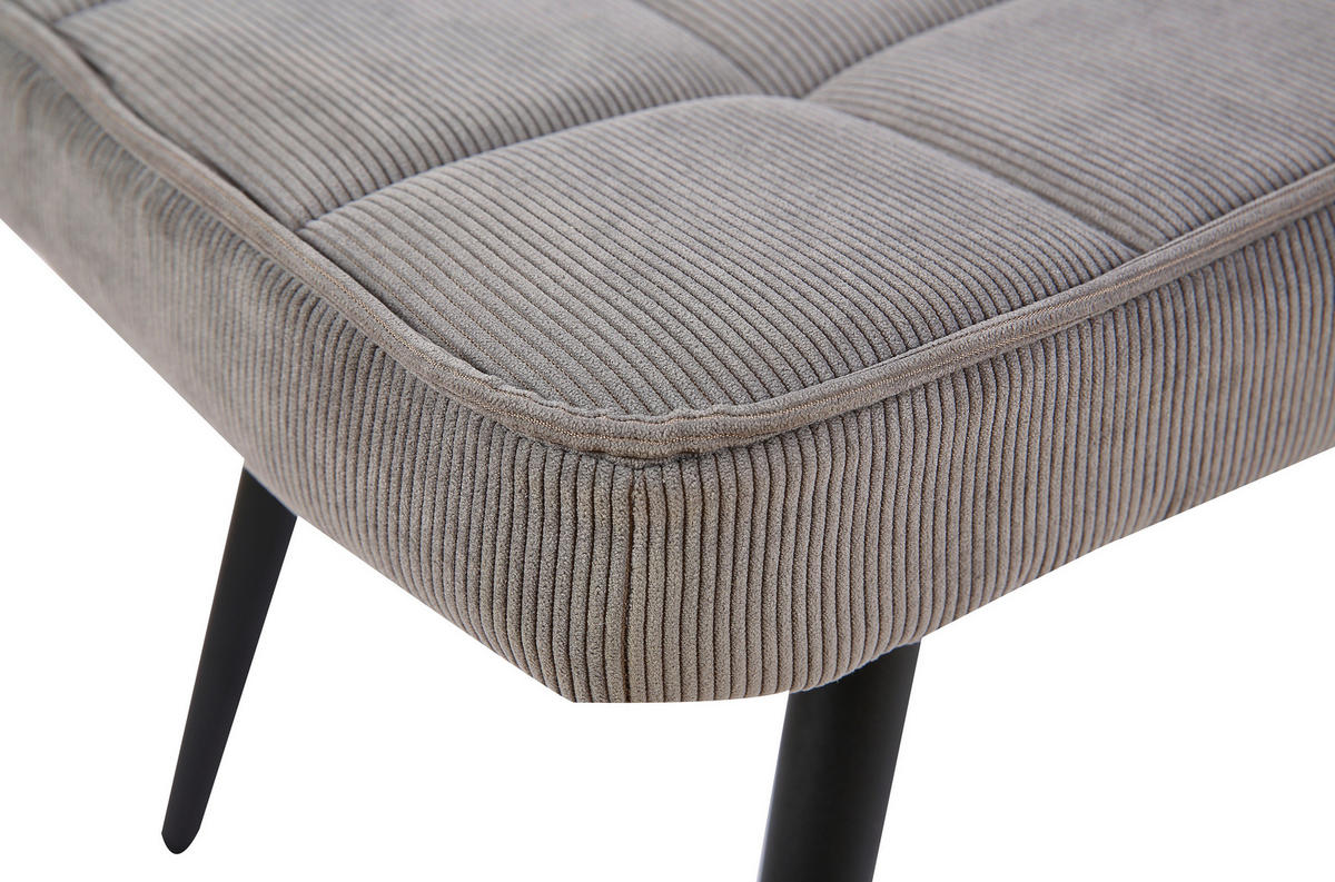 byLIVING Hocker UTA grau schwarz Stoff Metall B/H/T: ca. 60x39x41 cm UTA - schwarz/grau (60,00/39,00/41,00cm) - byLIVING
