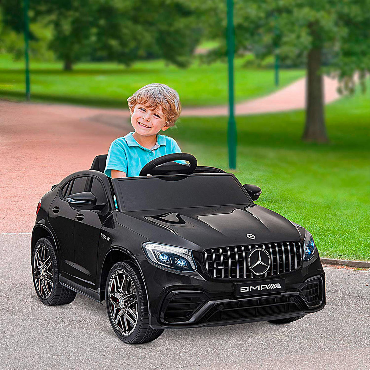 HOMCOM Elektroauto AMG GLC schwarz B/H/L: ca. 70x55x115 cm AMG GLC - schwarz (115,00/70,00/55,00cm) - HOMCOM