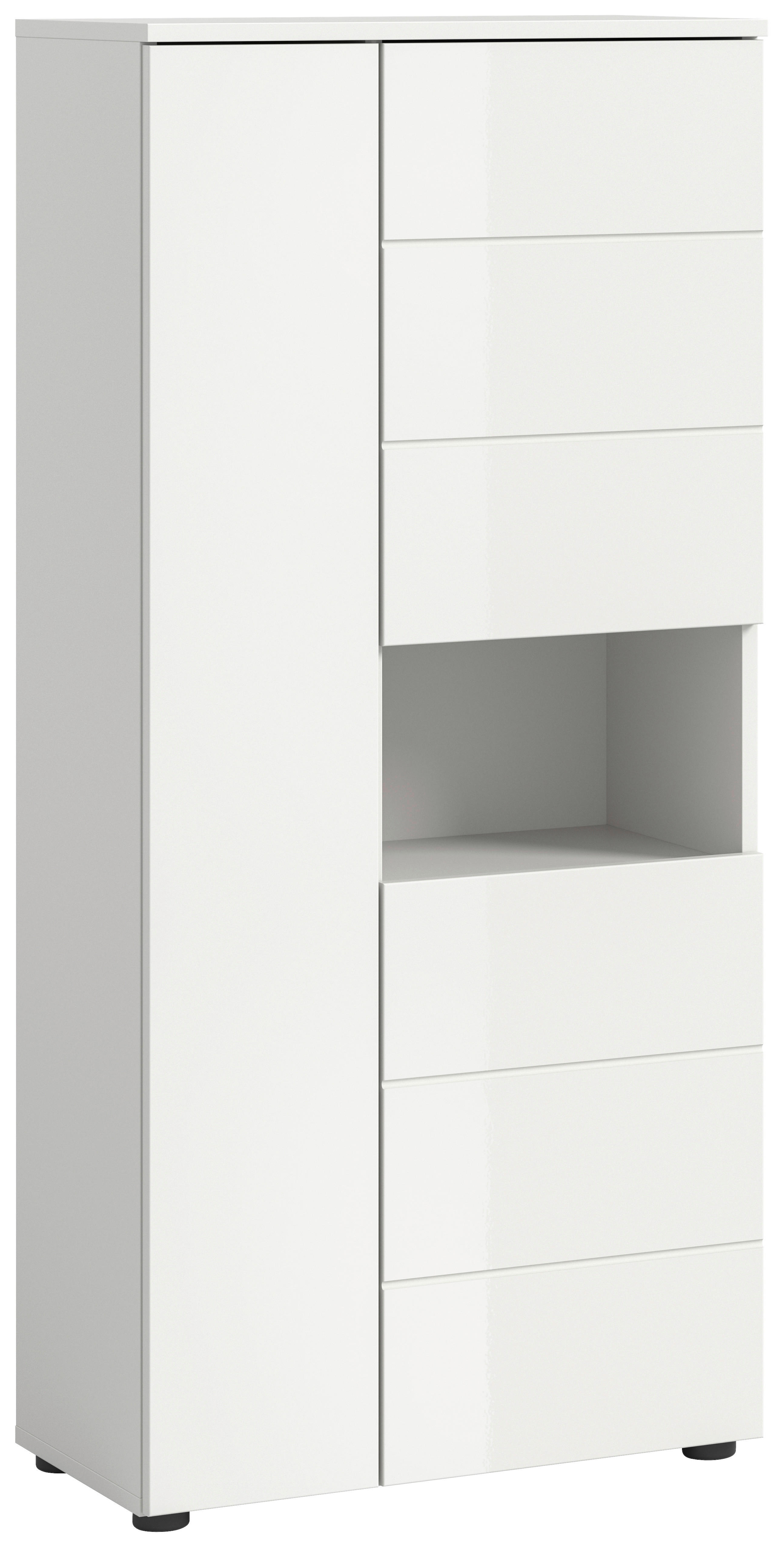 Badhochschrank VIRA weiß weiß Hochglanz B/H/T: ca. 60x133x34 cm VIRA - weiß (60,00/133,00/34,00cm) - xonox.home