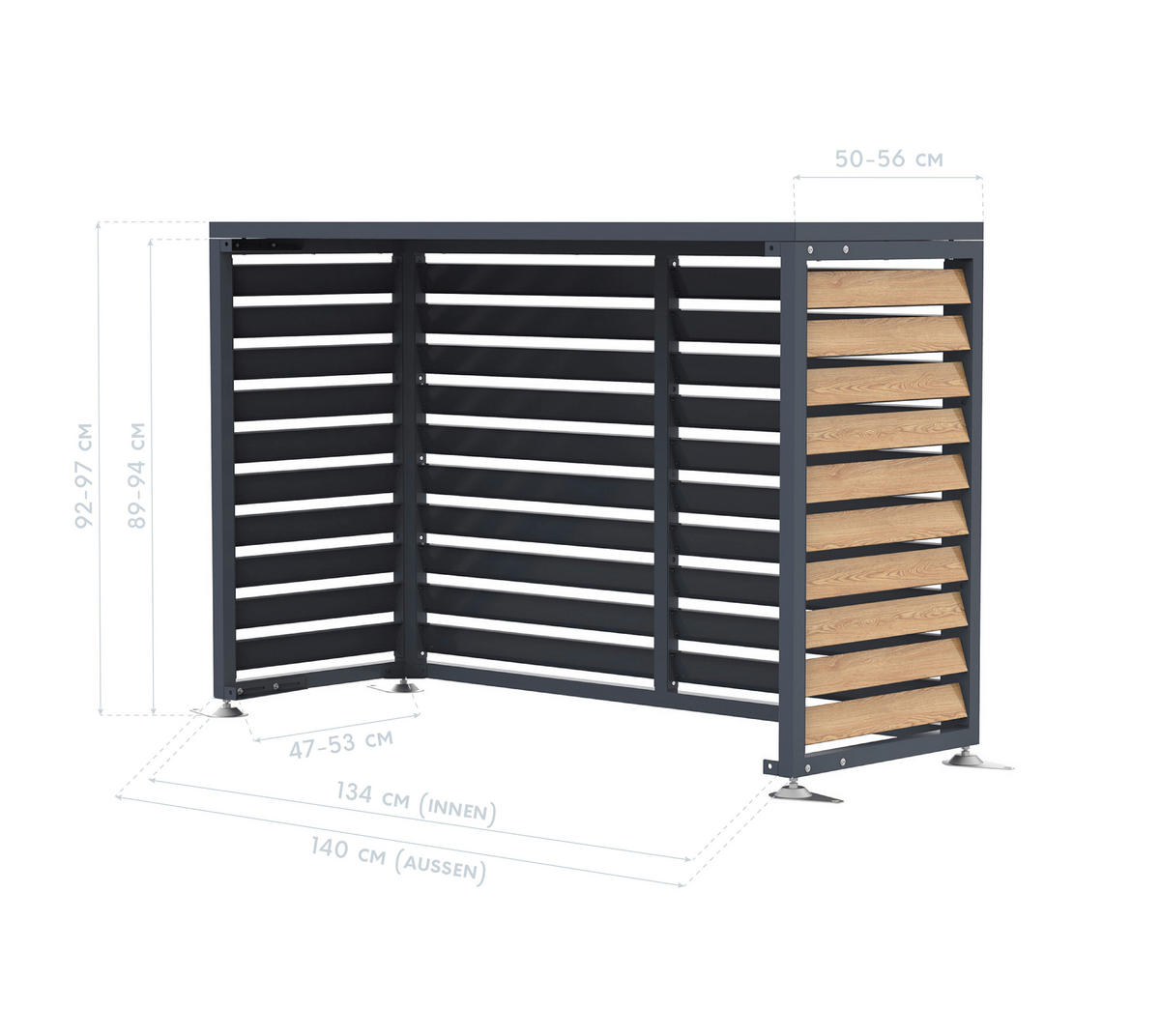 Westmann Verkleidung Wärmepumpe Boxa Holzoptik B/H/L: ca. 140x97x56 cm Boxa - Holzoptik (56,00/140,00/97,00cm) - Westmann