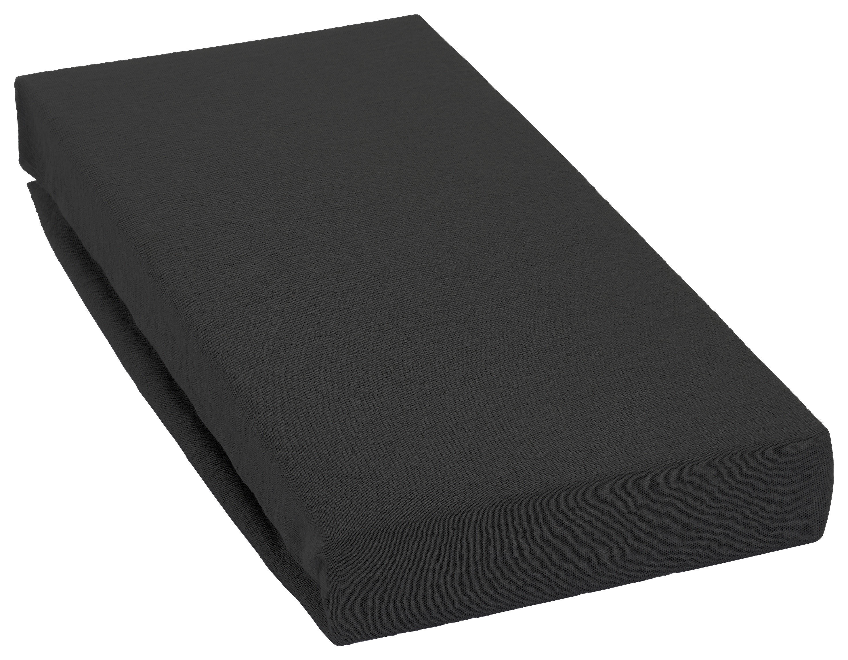 Spannbetttuch Jersey Spannbetttuch-Jersey 100x200cm - schwarz (100,00/200,00cm) - oh cosy