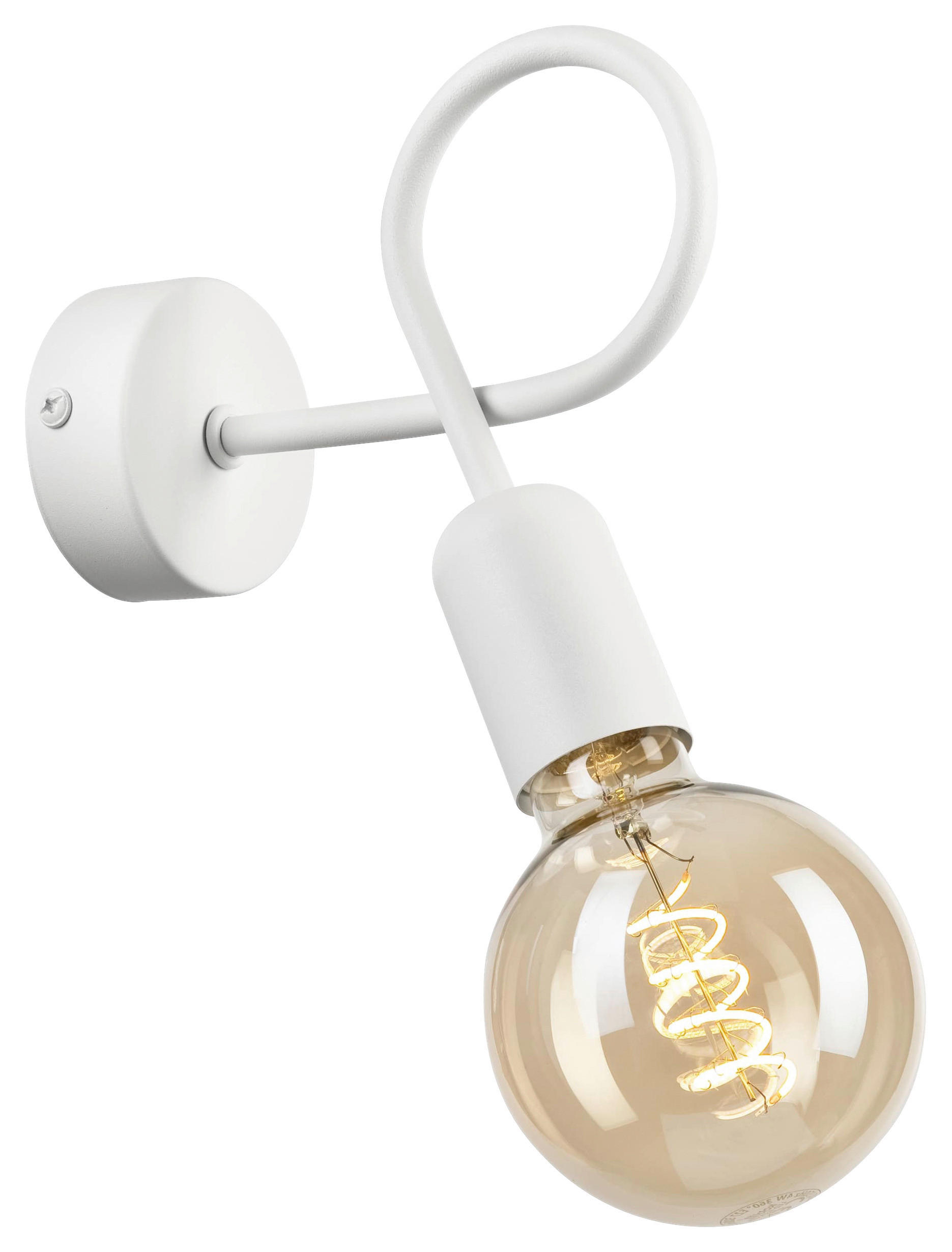 Lamkur Wandleuchte weiß Stahl B/H/L: ca. 8x18x16 cm E27 1 Brennstellen Lizzy - weiß (16,00/8,00/18,00cm) - Lamkur