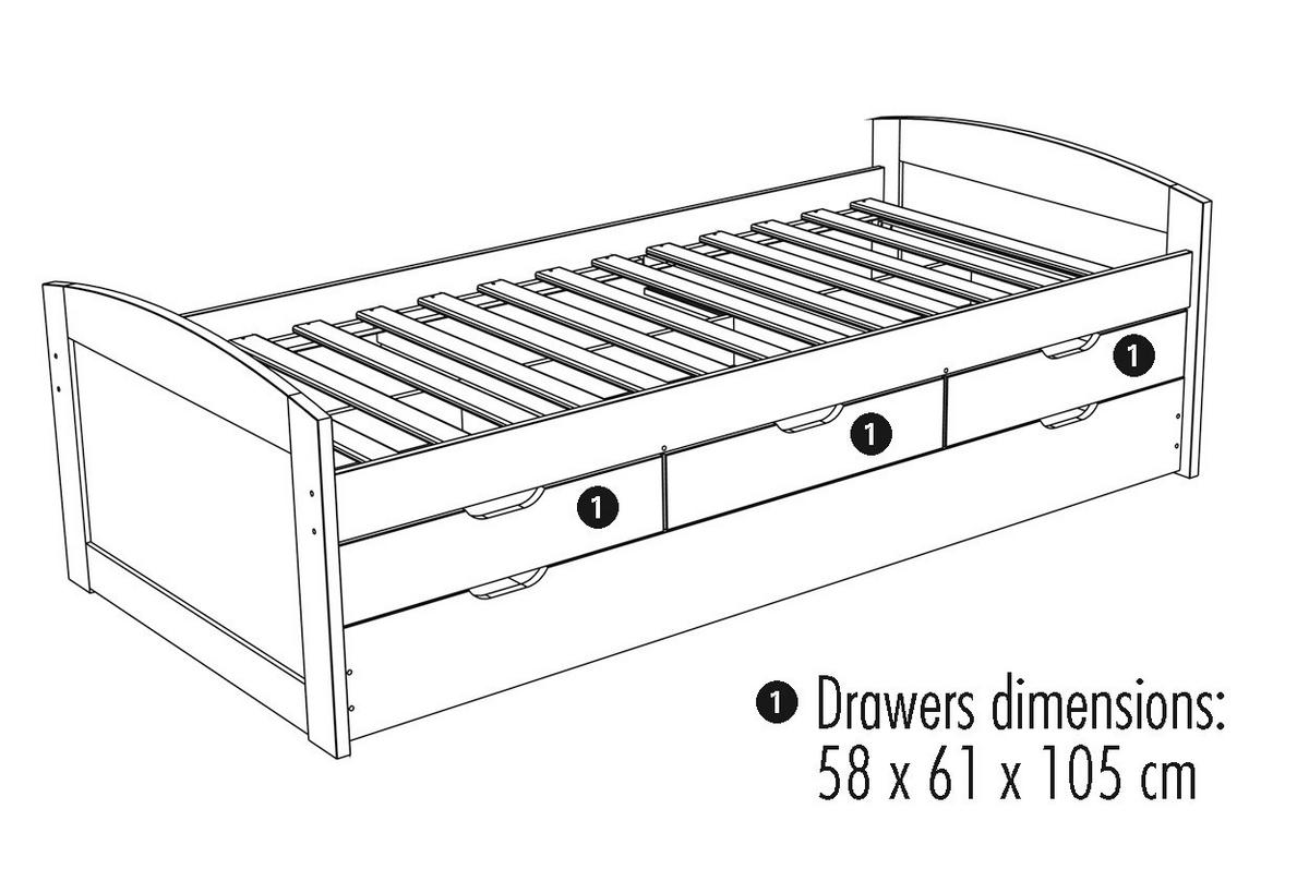 Funktionsbett Ulli weiß Liegefläche B/L: ca. 90x190 cm Ulli - weiß (98,00/63,00/195,00cm) - Inter Link