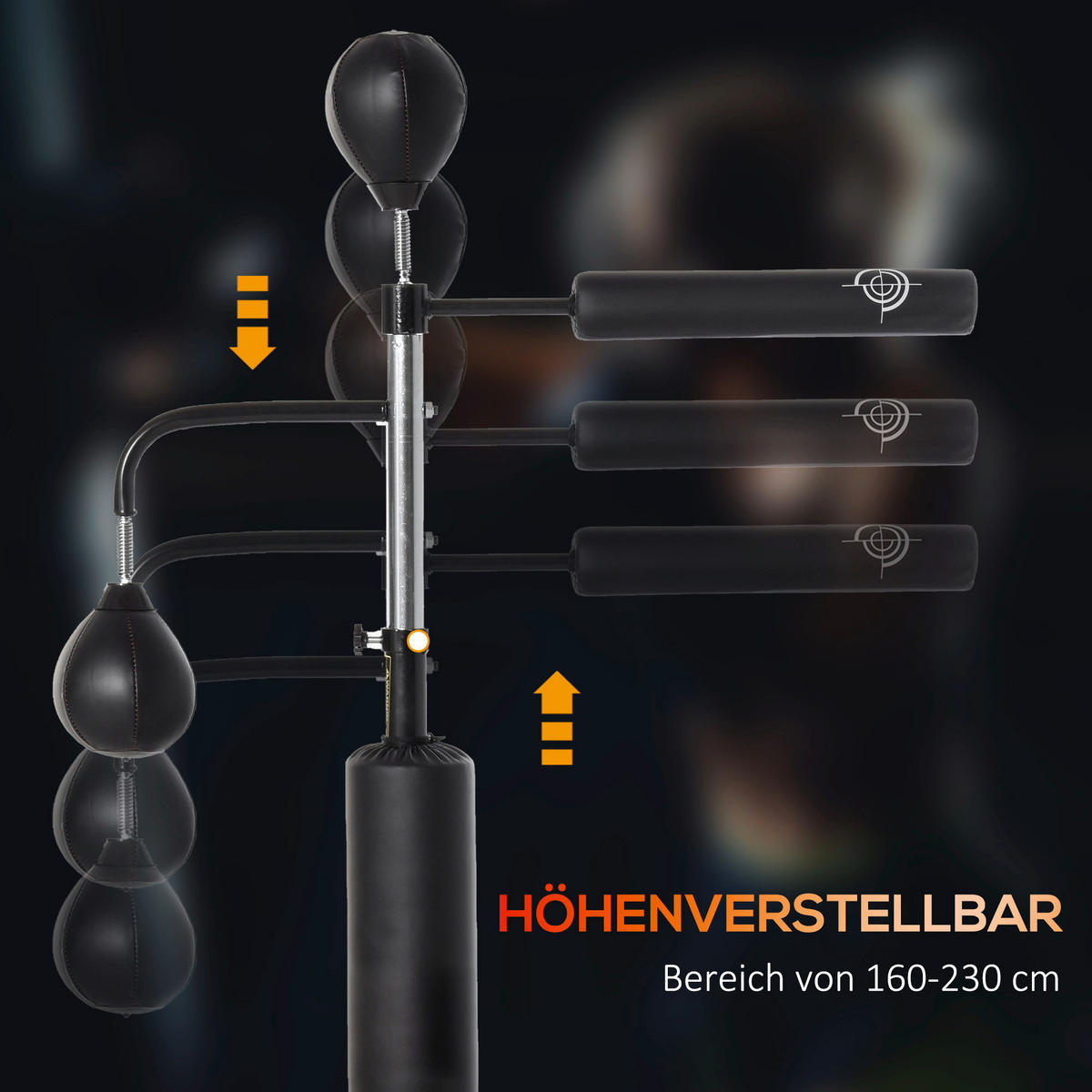 HOMCOM Fitness-Zubehör schwarz Polypropylen B/H/L: ca. 50x88x160 cm Boxset - schwarz (160,00/50,00/88,00cm) - HOMCOM
