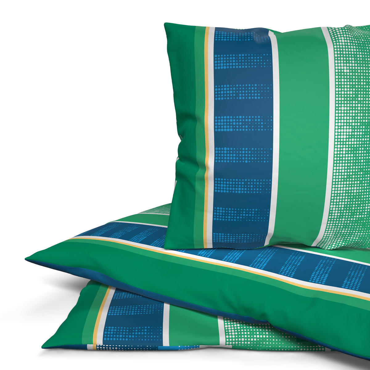 Microfaser Bettwäsche Bettwäsche_Microfaser Streifen blau - blau/grün (135,00/200,00cm)