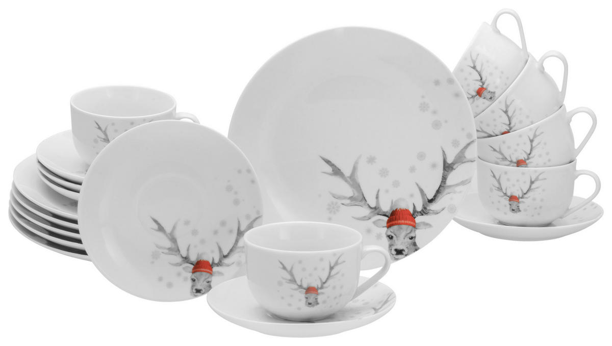 CreaTable Kaffeeservice Luna Hirsch Luna Hirsch - multicolor - CreaTable