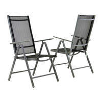 VCM Klappsessel 2er Set anthrazit Aluminium B/H/T: ca. 56x105x65 cm 2er Set - schwarz/anthrazit (56,00/105,00/65,00cm) - VCM