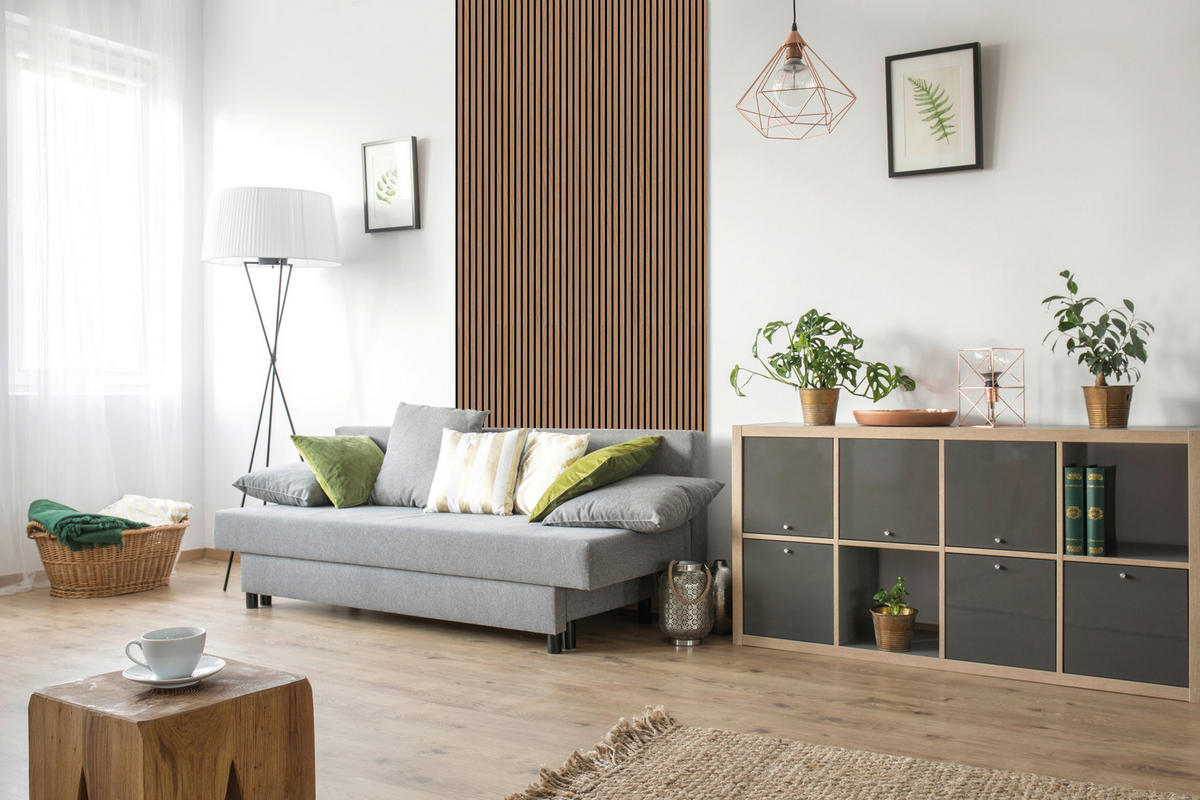 Wand-und Akustikpaneel braun L/B/H: ca. 244x60x1 cm pro Stück Akustikpaneel 244x60 Oiled Oak - braun (244,00/60,00/1,00cm)