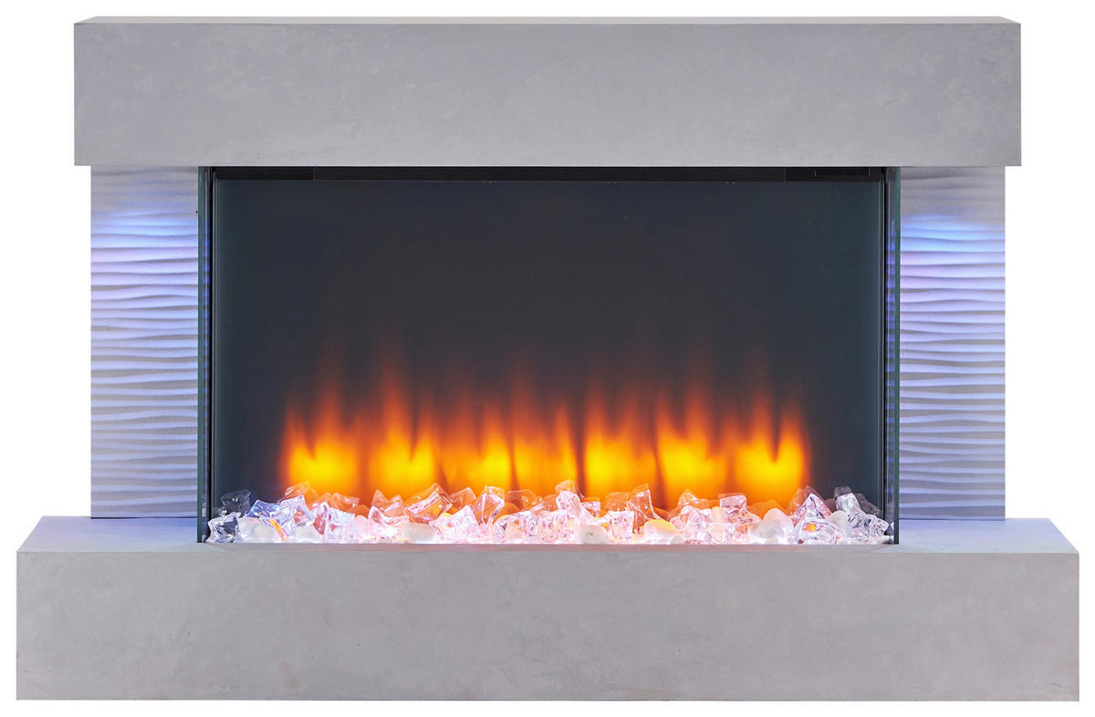 Balderia Wandkamin Elektrischer-Kamin Aidan grau MDF B/H/T: ca. 623x100x24 cm Elekt.-Kamin Aidan EF279A-MT279C-CG - grau (623,00/100,00/24,00cm) - Balderia
