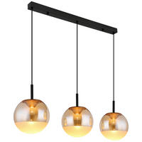 GLOBO LED-Hängeleuchte schwarz messing Aluminium Metall B/H/L: ca. 25x130x106 cm 1.0 Brennstellen SEVERIN - messing/schwarz (106,00/25,00/130,00cm) - GLOBO