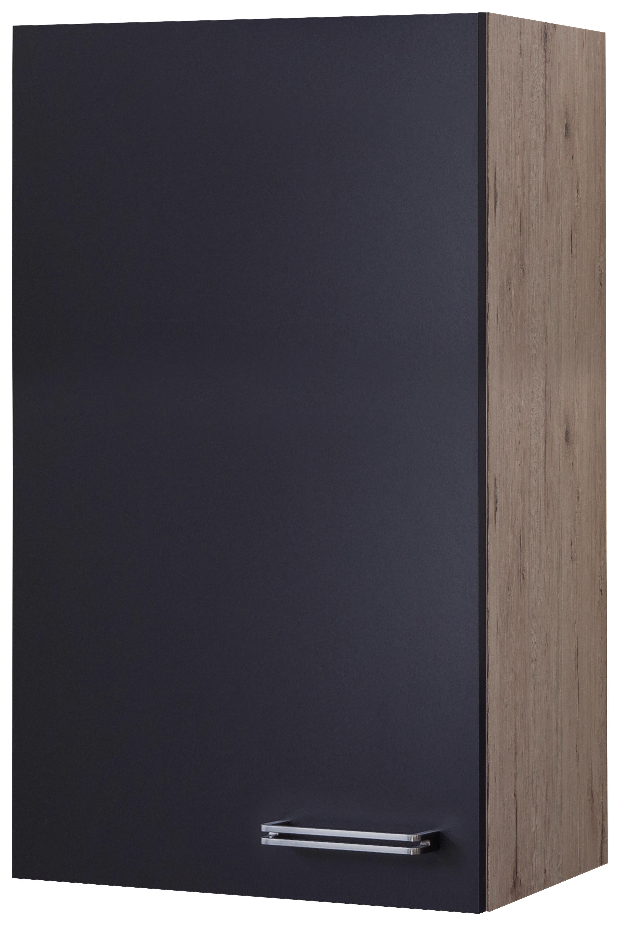 Hängeschrank Elva anthrazit strukturiert B/H/T: ca. 50x89x32 cm Elva - anthrazit/Edelstahl (50,00/89,00/32,00cm) - Flex-Well