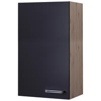 Hängeschrank Elva anthrazit strukturiert B/H/T: ca. 50x89x32 cm Elva - anthrazit/Edelstahl (50,00/89,00/32,00cm) - Flex-Well