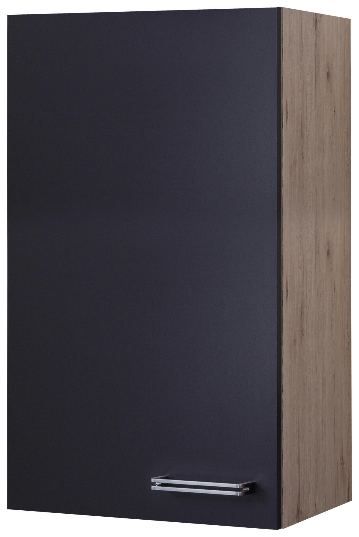 Hängeschrank Elva anthrazit strukturiert B/H/T: ca. 50x89x32 cm Elva - anthrazit/Edelstahl (50,00/89,00/32,00cm) - Flex-Well