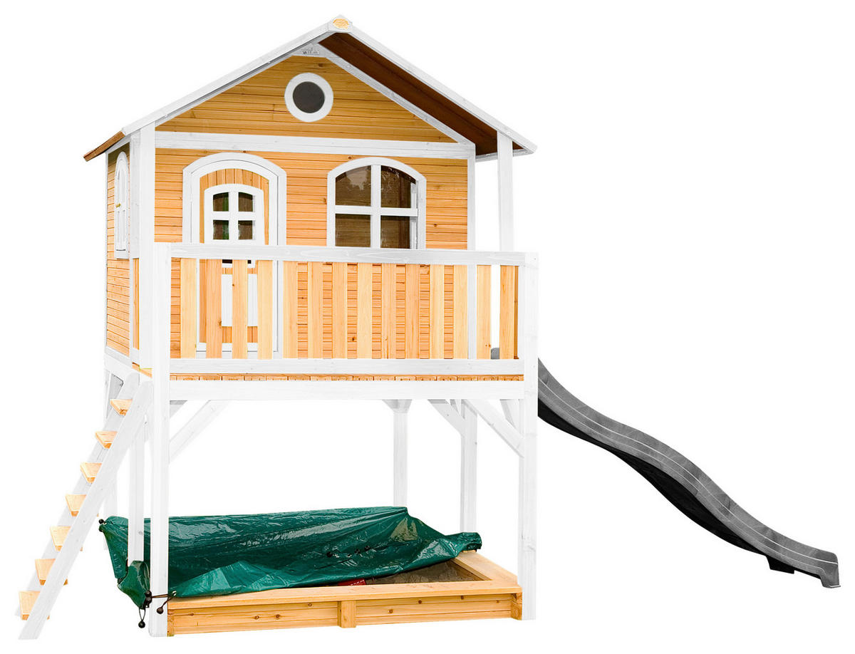 AXI Spielhaus Marc braun B/H/L: ca. 432x293x212 cm Marc - braun/weiß (212,00/432,00/293,00cm) - AXI