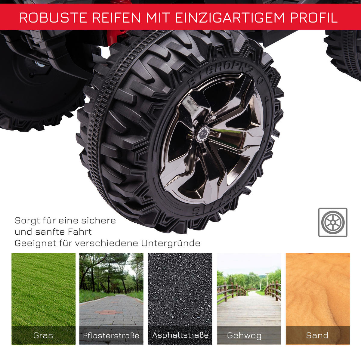 HOMCOM Kinderauto rot B/H/L: ca. 65x100x73 cm Kinder-Elektrofahrzeug - rot (73,00/65,00/100,00cm) - HOMCOM