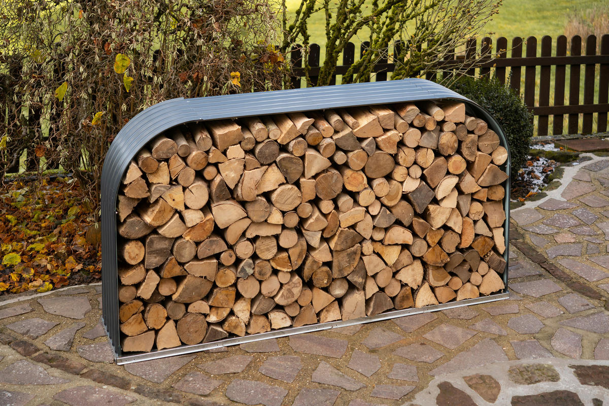 Westmann Kaminholzregal anthrazit B/H/L: ca. 46x111x212 cm Kaminholzregal - anthrazit (212,00/46,00/111,00cm) - Westmann