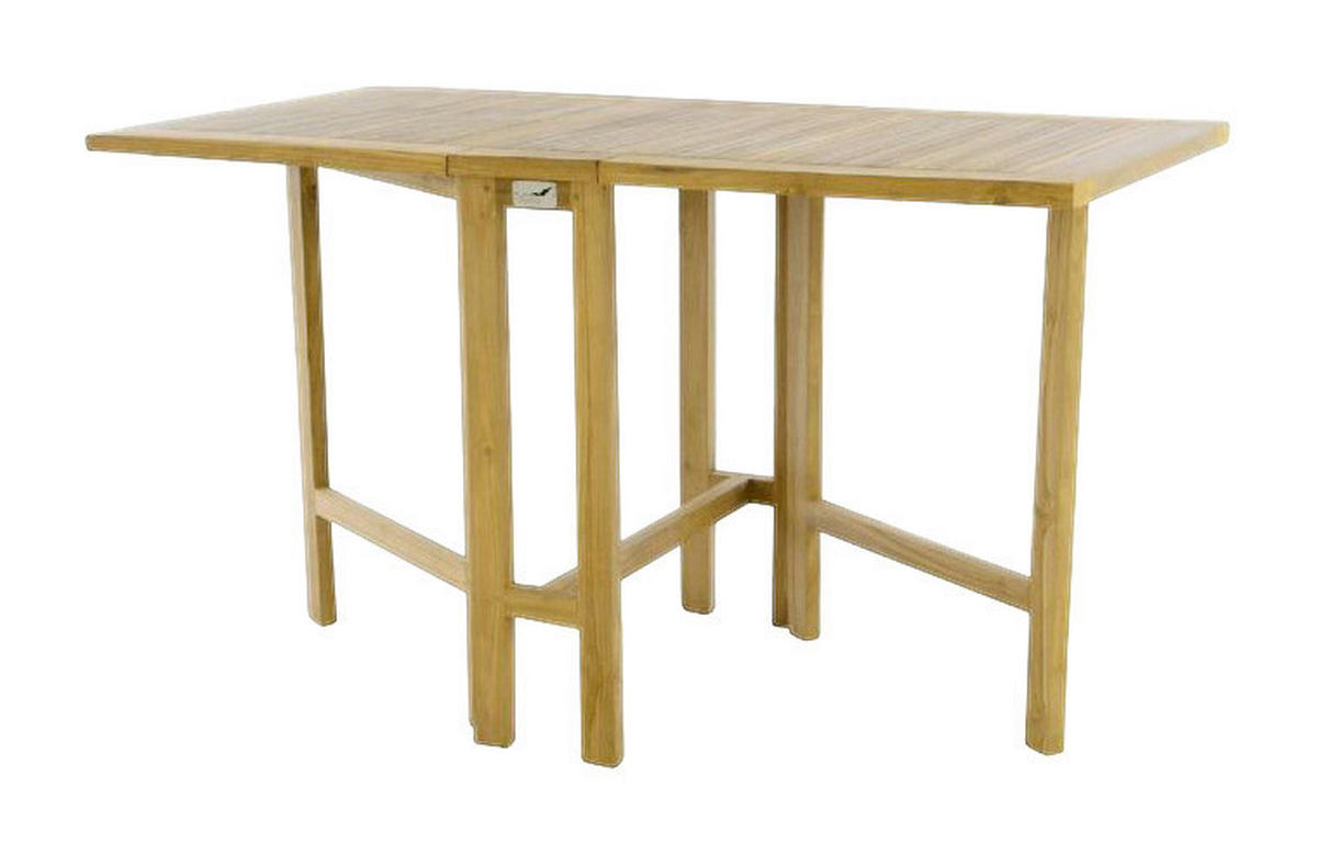 VCM Balkontisch braun Teakholz B/H/L: ca. 65x75x25 cm Balkontisch - braun (25,00/65,00/75,00cm) - VCM