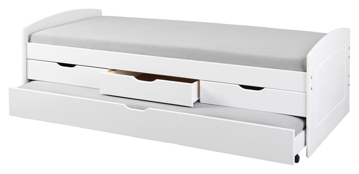 Funktionsbett RIEKA 90x200 weiß RIEKA 90x200 - weiß (205,00/98,00/63,00cm) - Inter Link