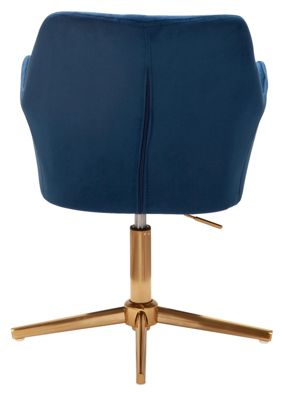 Drehstuhl blau Samt Eisen Drehstuhl - blau (55,00/97,00/55,00cm) - Wohnling