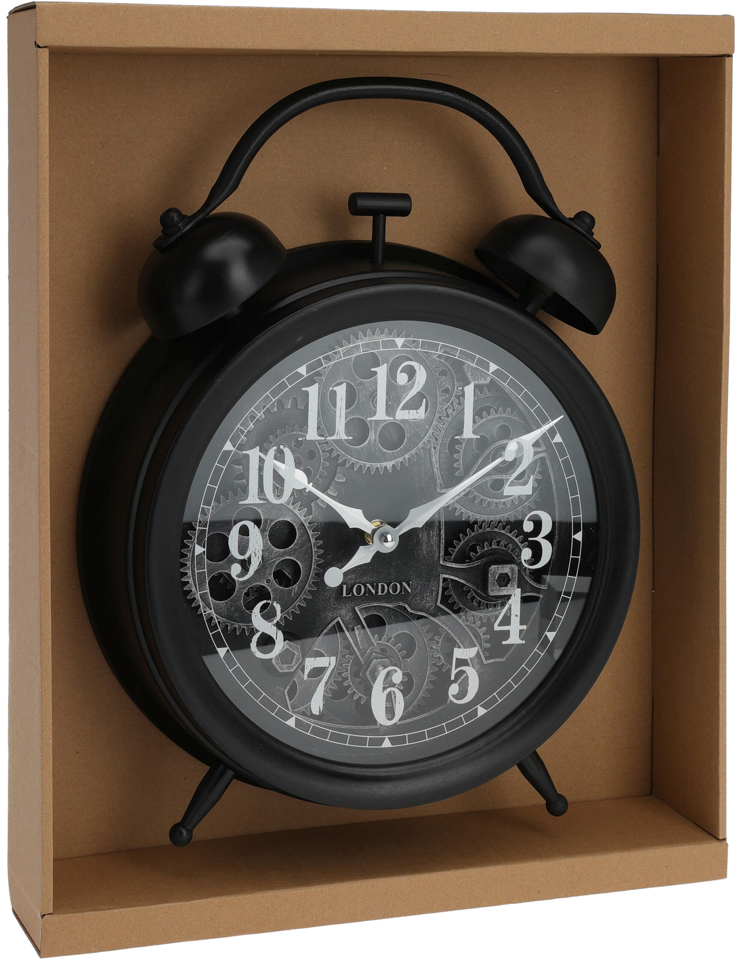 Tischuhr silber B/H/L: ca. 30,5x8,6x43 cm Tischuhr - schwarz/silber (43,00/30,50/8,60cm)