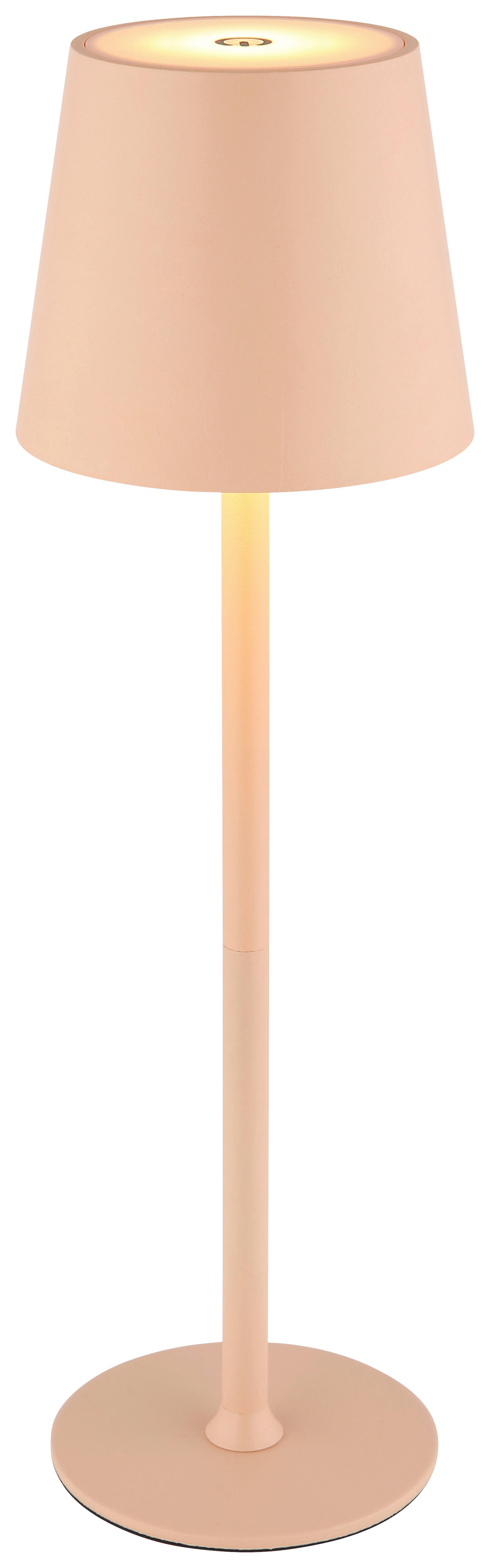 GLOBO LED-Tischleuchte Opal pfirsich Kunststoff Metall H/D: ca. 36x10,6 cm VANNIE - pfirsich/Opal (10,60/36,00cm) - GLOBO