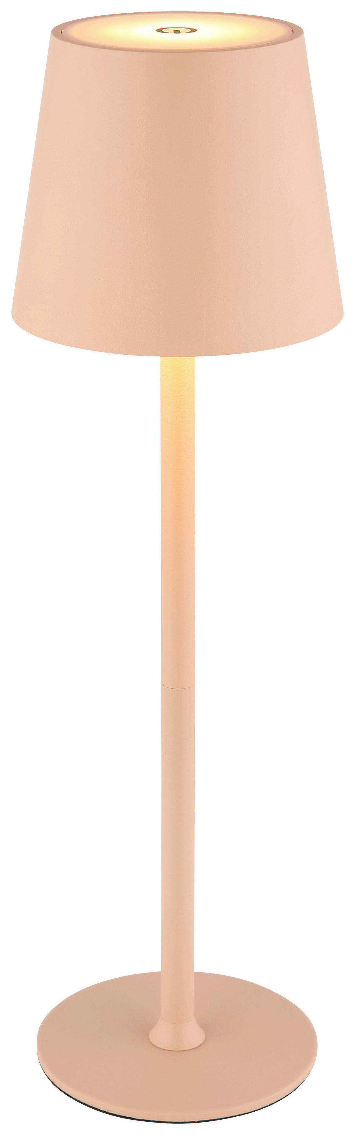 GLOBO LED-Tischleuchte Opal pfirsich Kunststoff Metall H/D: ca. 36x10,6 cm VANNIE - pfirsich/Opal (10,60/36,00cm) - GLOBO