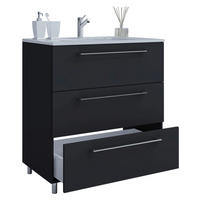 Badblock 2tlg-Schubo weiß schwarz B/H/T: ca. 80x86x46 cm 2tlg-Schubo - weiß/schwarz (80,00/86,00/46,00cm) - VCM Möbel