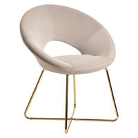 Stuhl beige gold Samt Eisen B/H/T: ca. 57x83x60 cm Esszimmerstuhl - gold/beige (57,00/83,00/60,00cm) - Wohnling