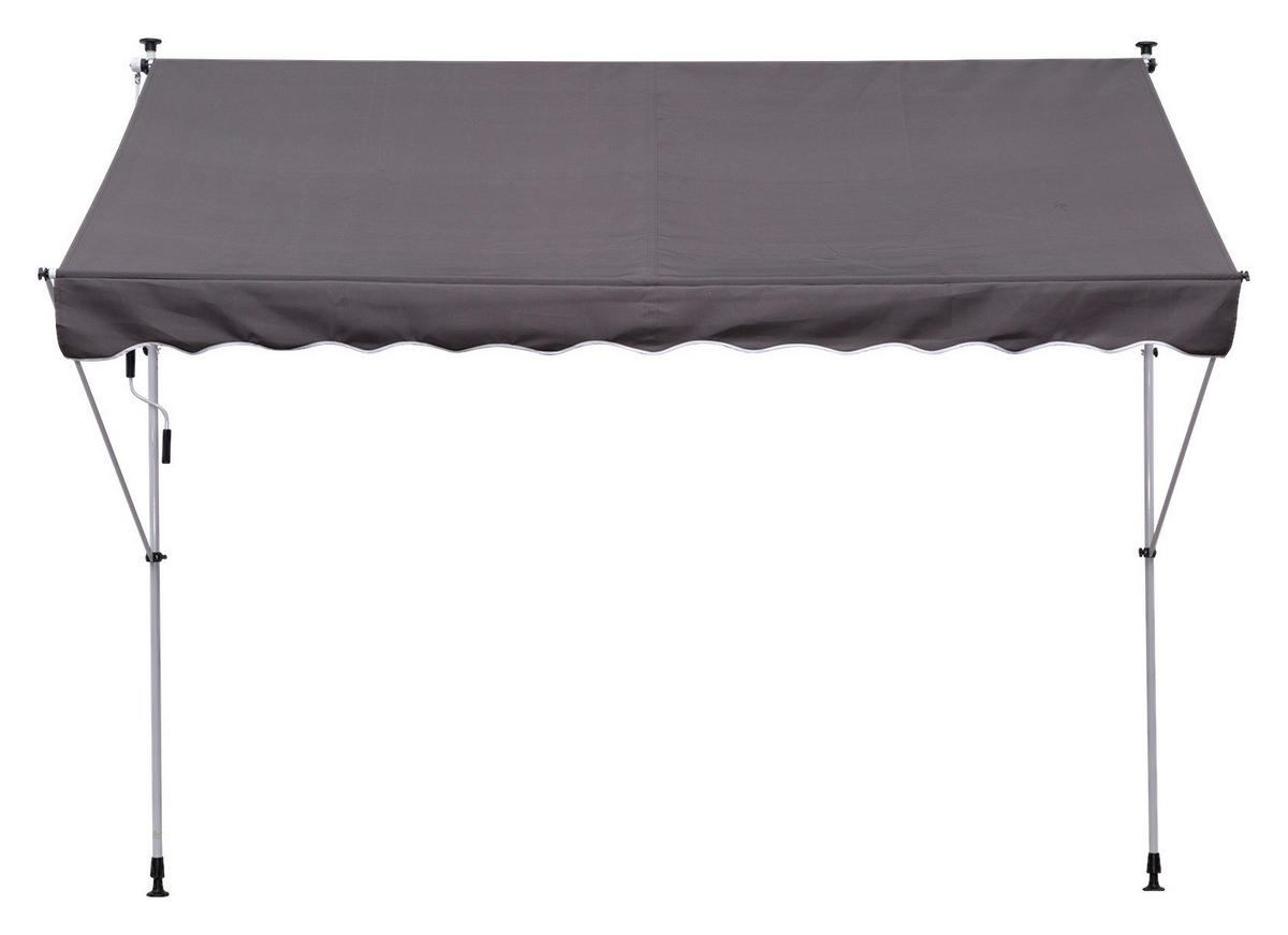 Klemm-Markise grau B/H/L: ca. 300x280x150 cm Klemmmarkise mit Faltarm - grau (150,00/300,00/280,00cm) - Outsunny