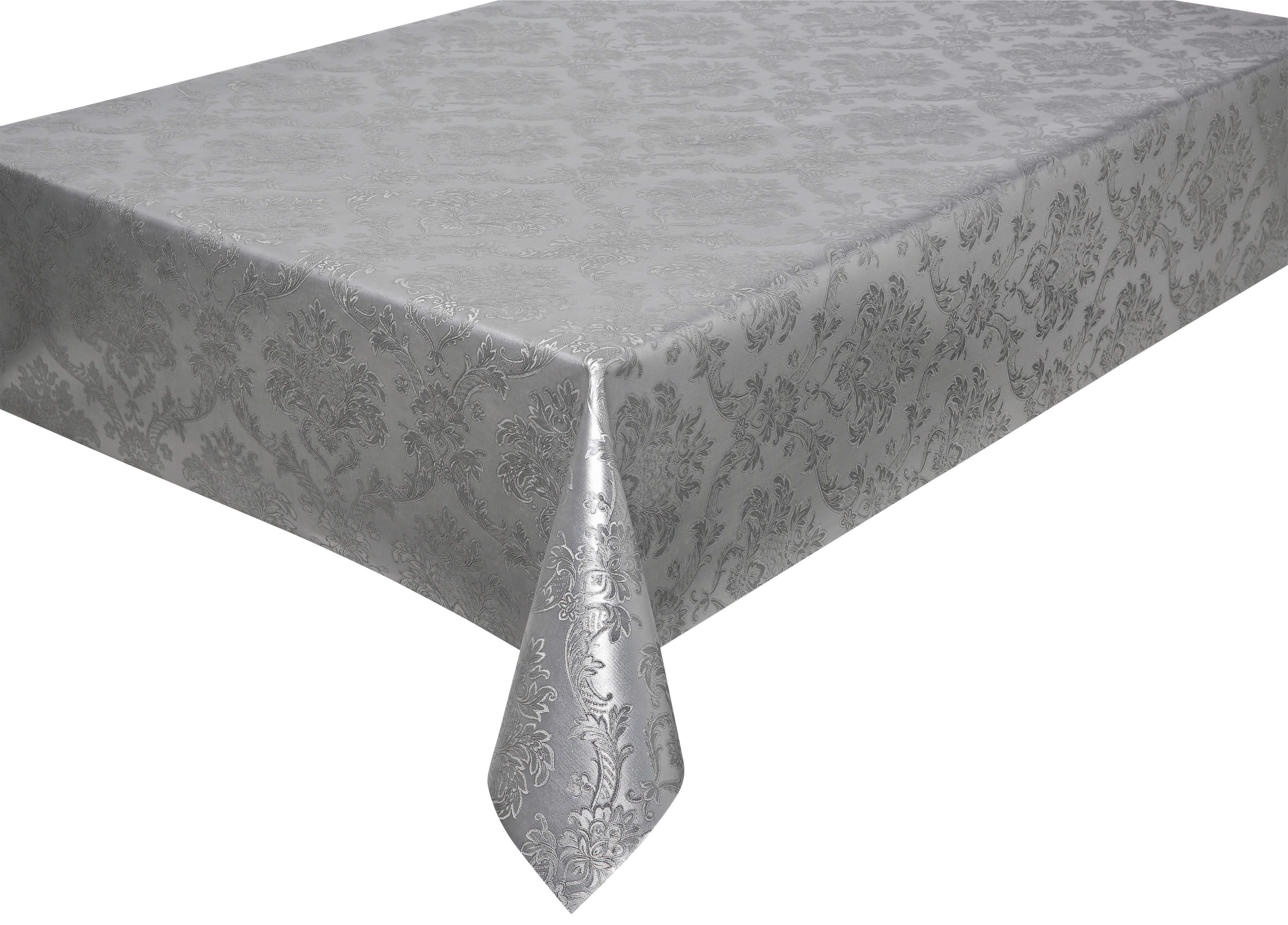Polyline Abwaschbarer Tischbelag Ornament silber B: ca. 140 cm Ornament - silber (140,00cm) - Polyline