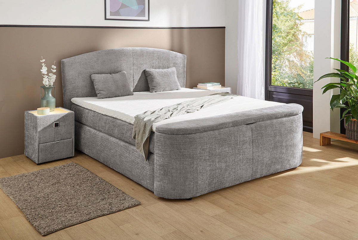Boxspringbett  hellgrau Liegefläche B/L: ca. 180x200 cm Pia_Mix_Boxspringbett - hellgrau (199,00/130,00/241,00cm)