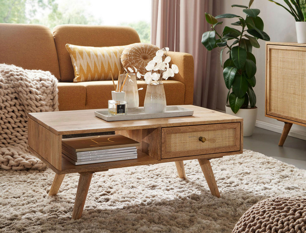 Couchtisch braun B/H/T: ca. 90x40x45 cm Couchtisch - braun (90,00/40,00/45,00cm) - Wohnling
