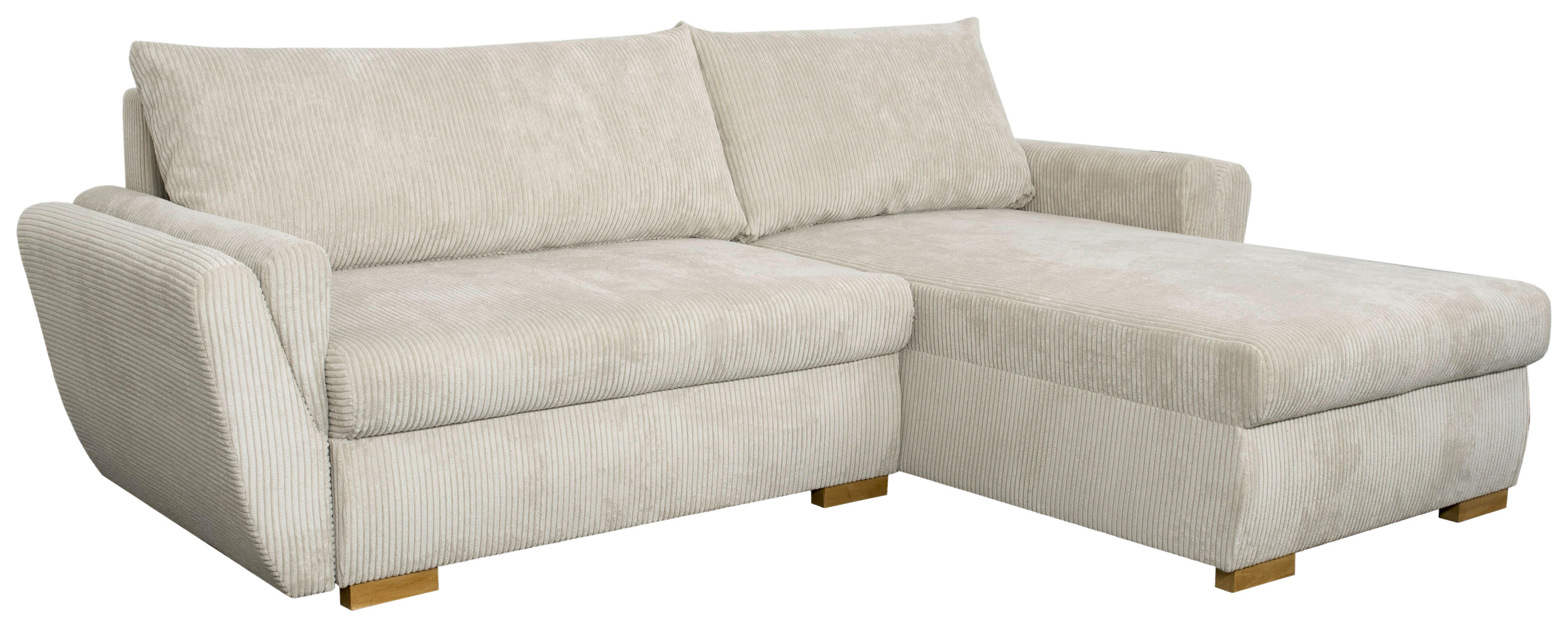 Funktionsecke Danzig beige Velourstoff B/H/T: ca. 229x86x167 cm Danzig - beige/Eiche (229,00/86,00/167,00cm)