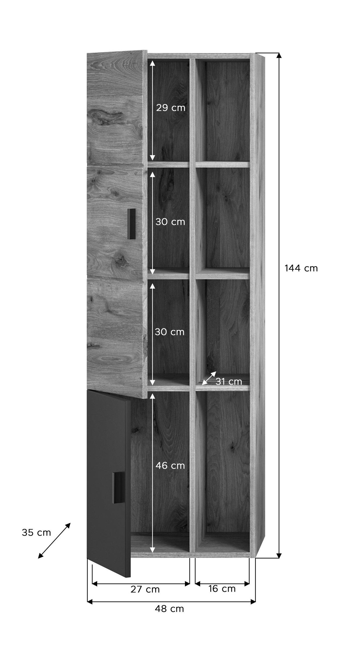Midischrank GRADO B/H/T: ca. 48x144x35 cm GRADO - (48,00/144,00/35,00cm) - xonox.home