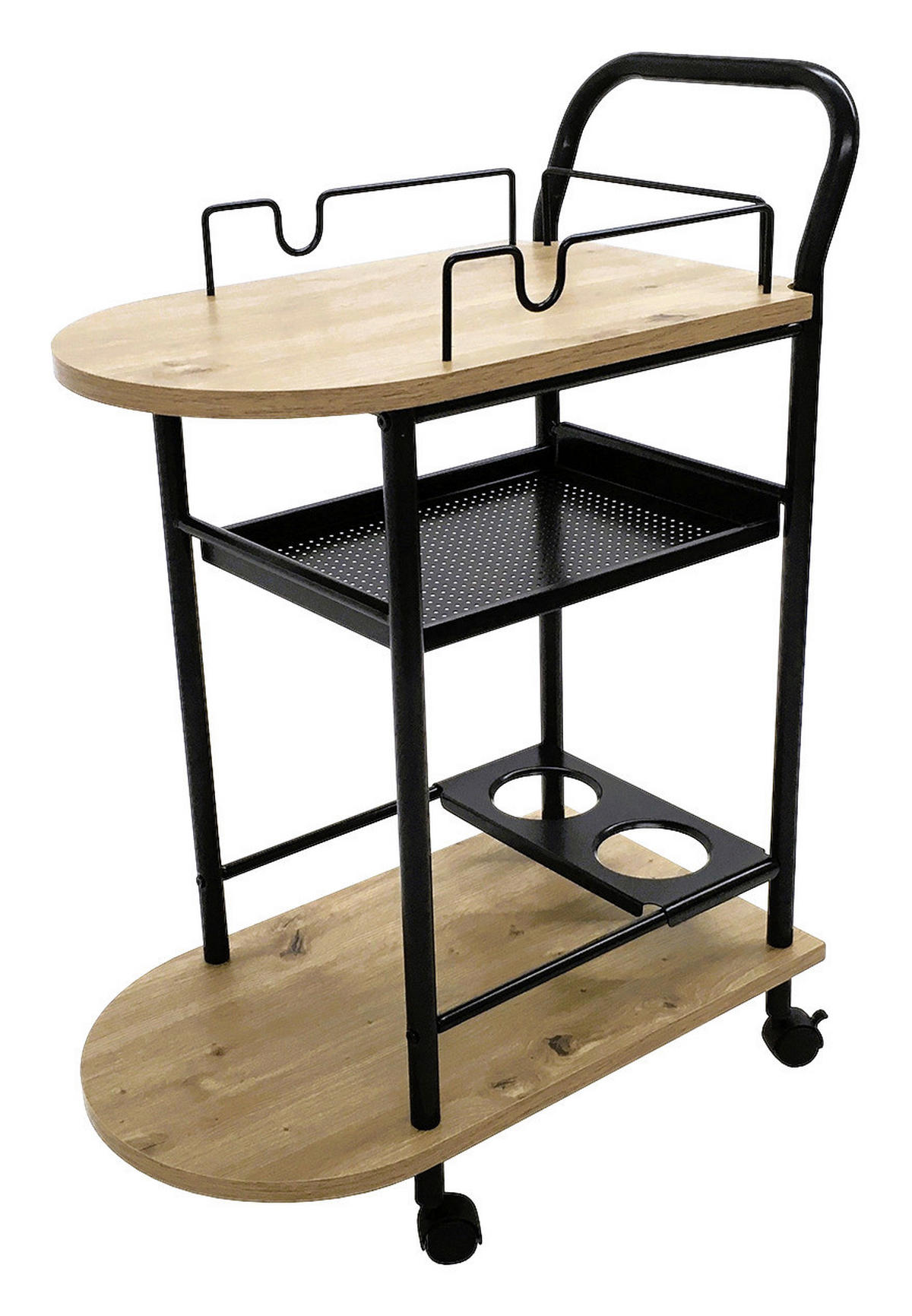 Küchenwagen  buche Nachbildung schwarz B/H/T: ca. 65x83x35 cm Stina_Küchenwagen 52480 - buche/schwarz (65,00/83,00/35,00cm)