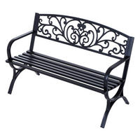 Outsunny Sitzbank schwarz Metall B/H/L: ca. 60x85x127 cm Sitzbank - schwarz (127,00/60,00/85,00cm) - Outsunny