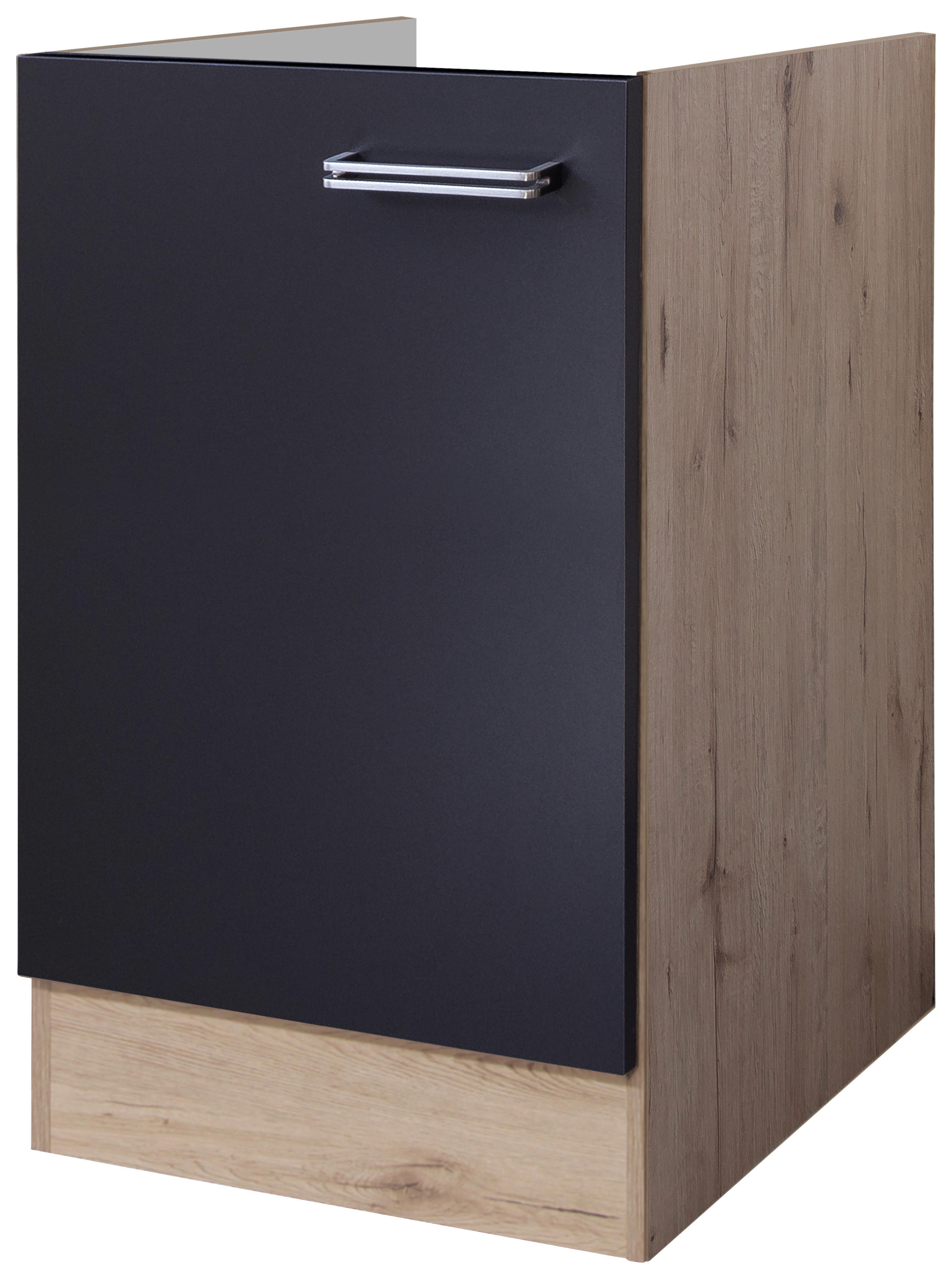 Spülenschrank Elva anthrazit strukturiert B/H/T: ca. 50x82x57 cm Elva - Eiche/anthrazit (50,00/82,00/57,00cm) - Flex-Well