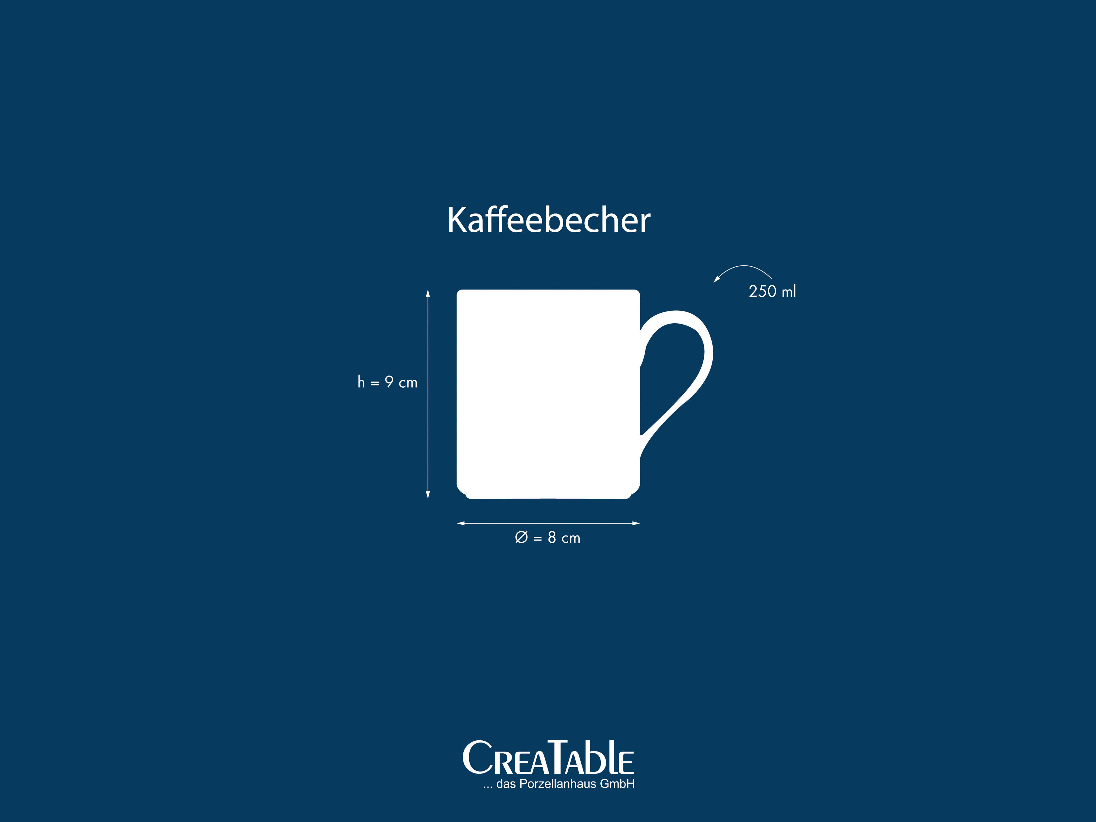 CreaTable Kaffeebecher Polo weiß Porzellan 6 tlg. Polo - weiß - CreaTable