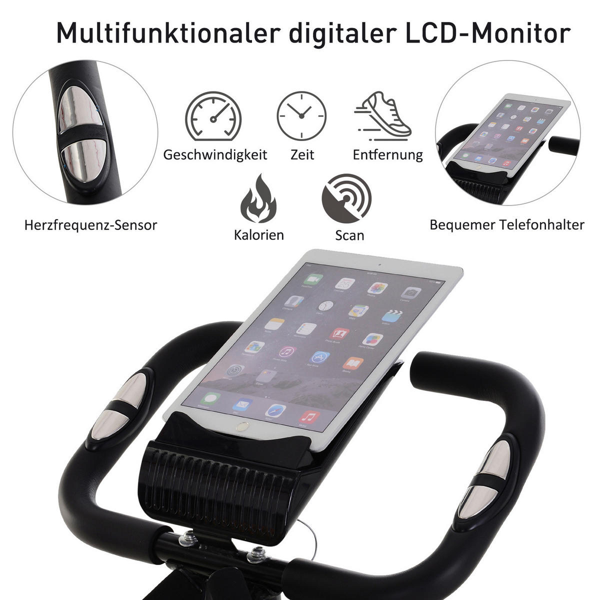 HOMCOM Fahrradtrainer schwarz Stahl Fahrradtrainer - schwarz - HOMCOM