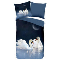 Microfaser Bettwäsche Share Share - blau (135,00/200,00cm) - Pure