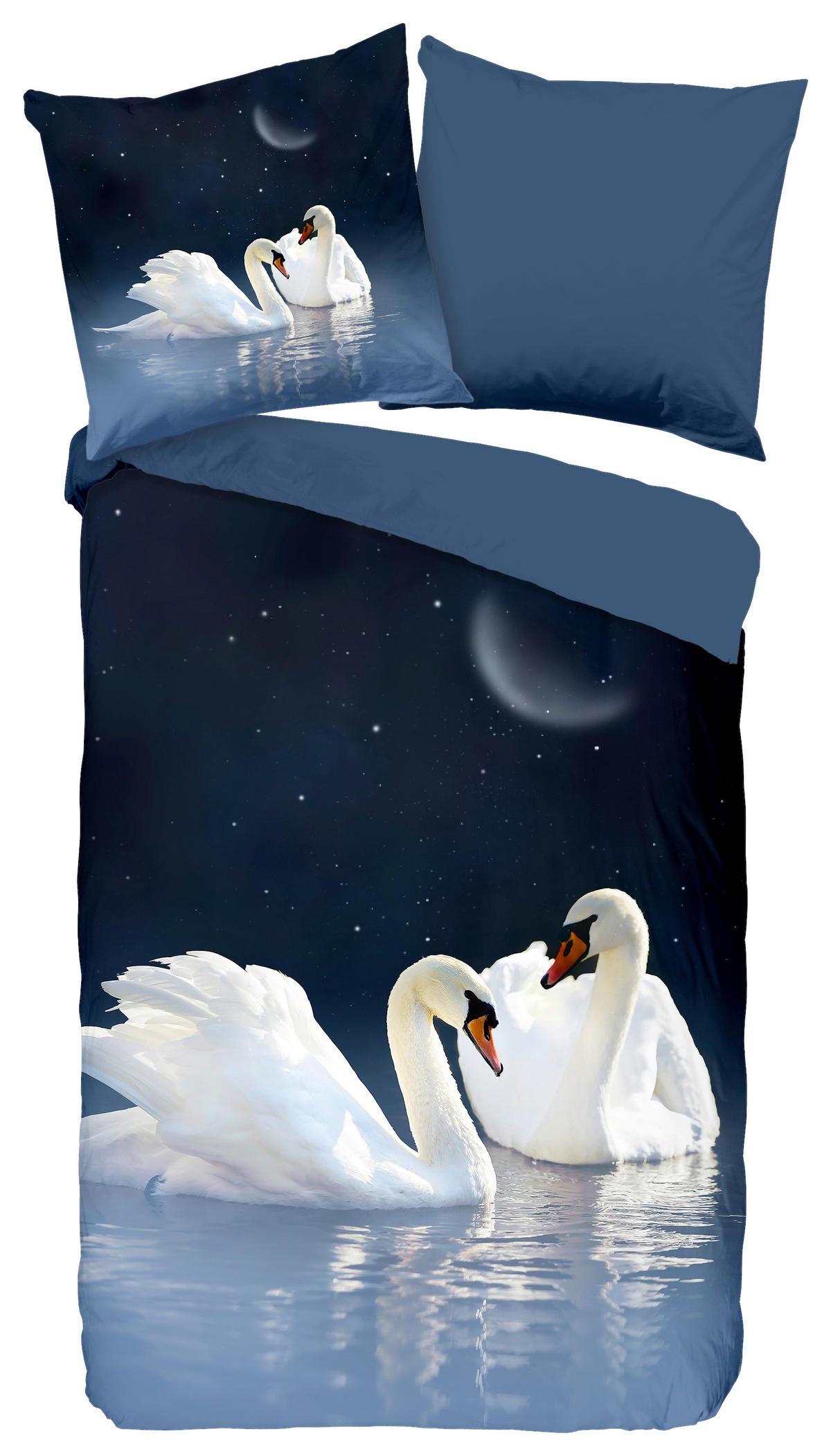 Microfaser Bettwäsche Share Share - blau (135,00/200,00cm) - Pure