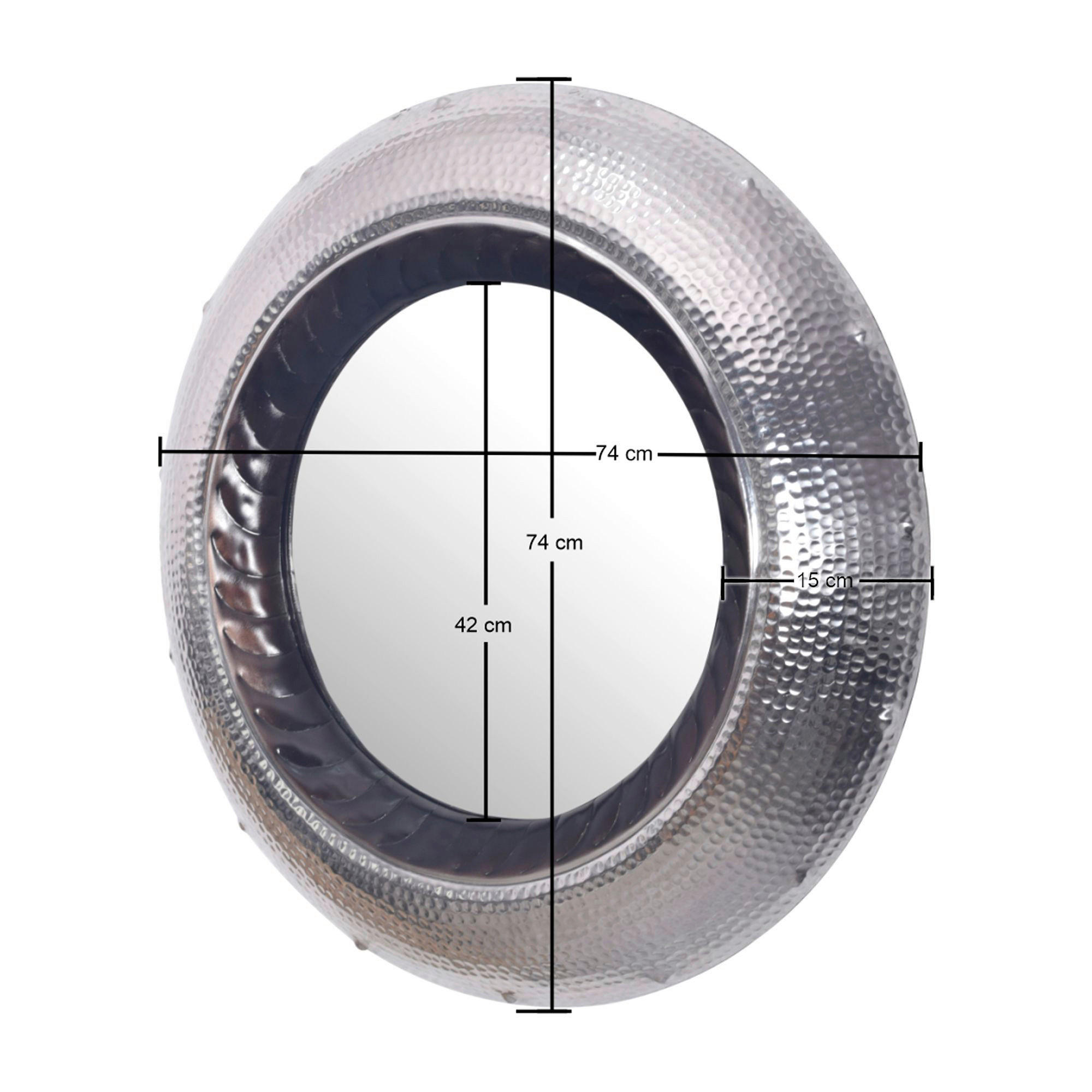 Wandspiegel silber Metall T/D: ca. 9x74 cm Wandspiegel - silber (74,00cm) - Wohnling
