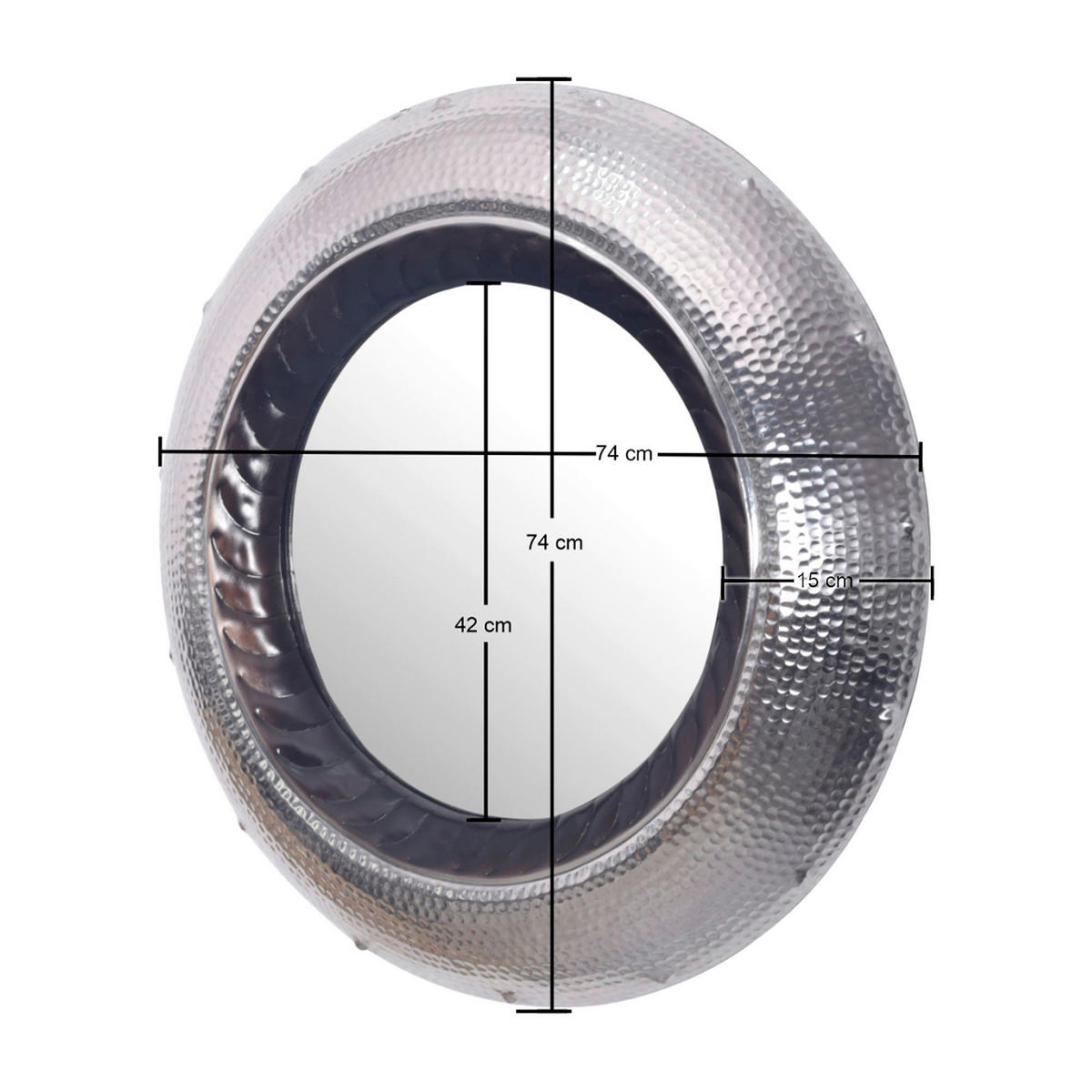 Wandspiegel silber Metall T/D: ca. 9x74 cm Wandspiegel - silber (74,00cm) - Wohnling