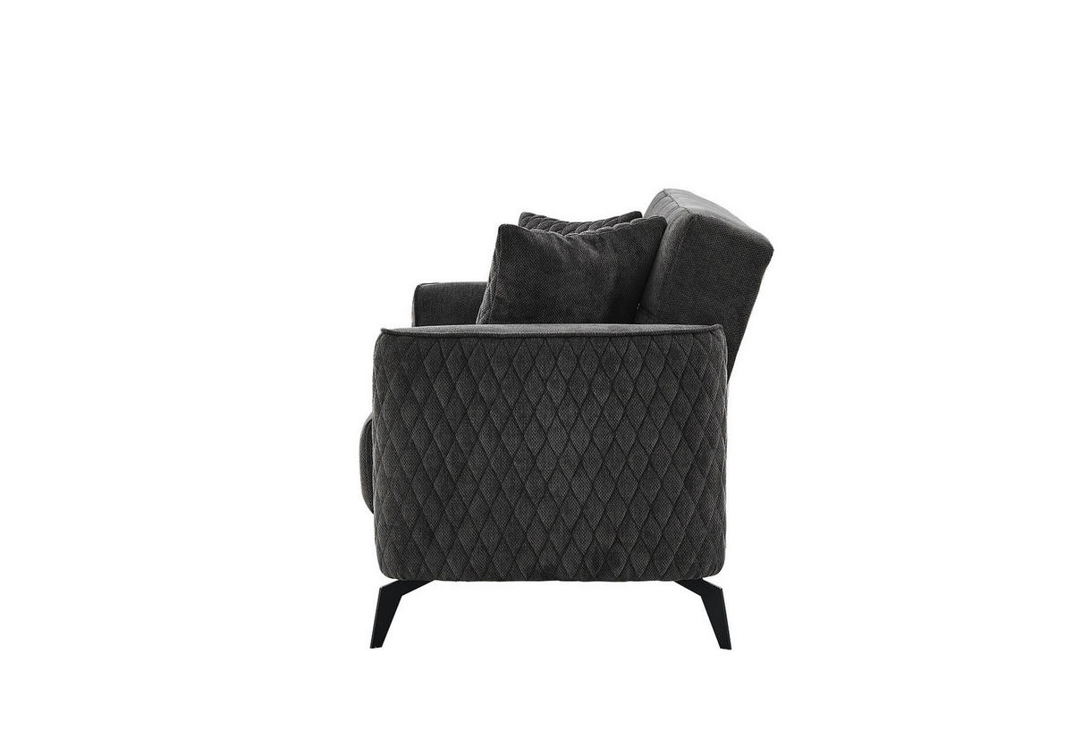 Sofa 3-2-1 Lendor grau Webstoff Lendor - schwarz/grau